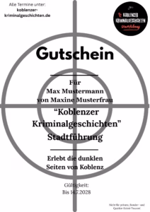 Krimi-Tour Koblenz Gutschein Vorlage